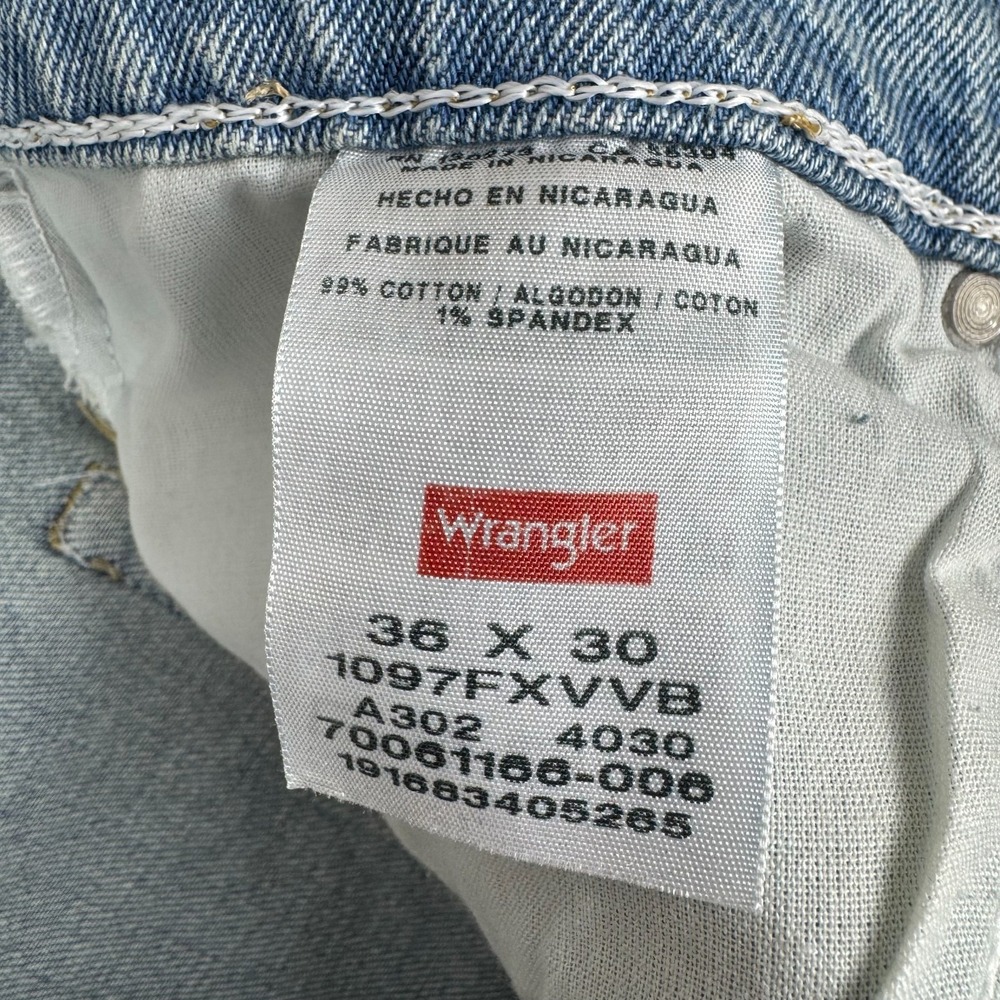 Wrangler Five Star Flex Relaxed Fit Jeans Denim Cotton Stretch Mens 36x30 - Picture 6 of 15